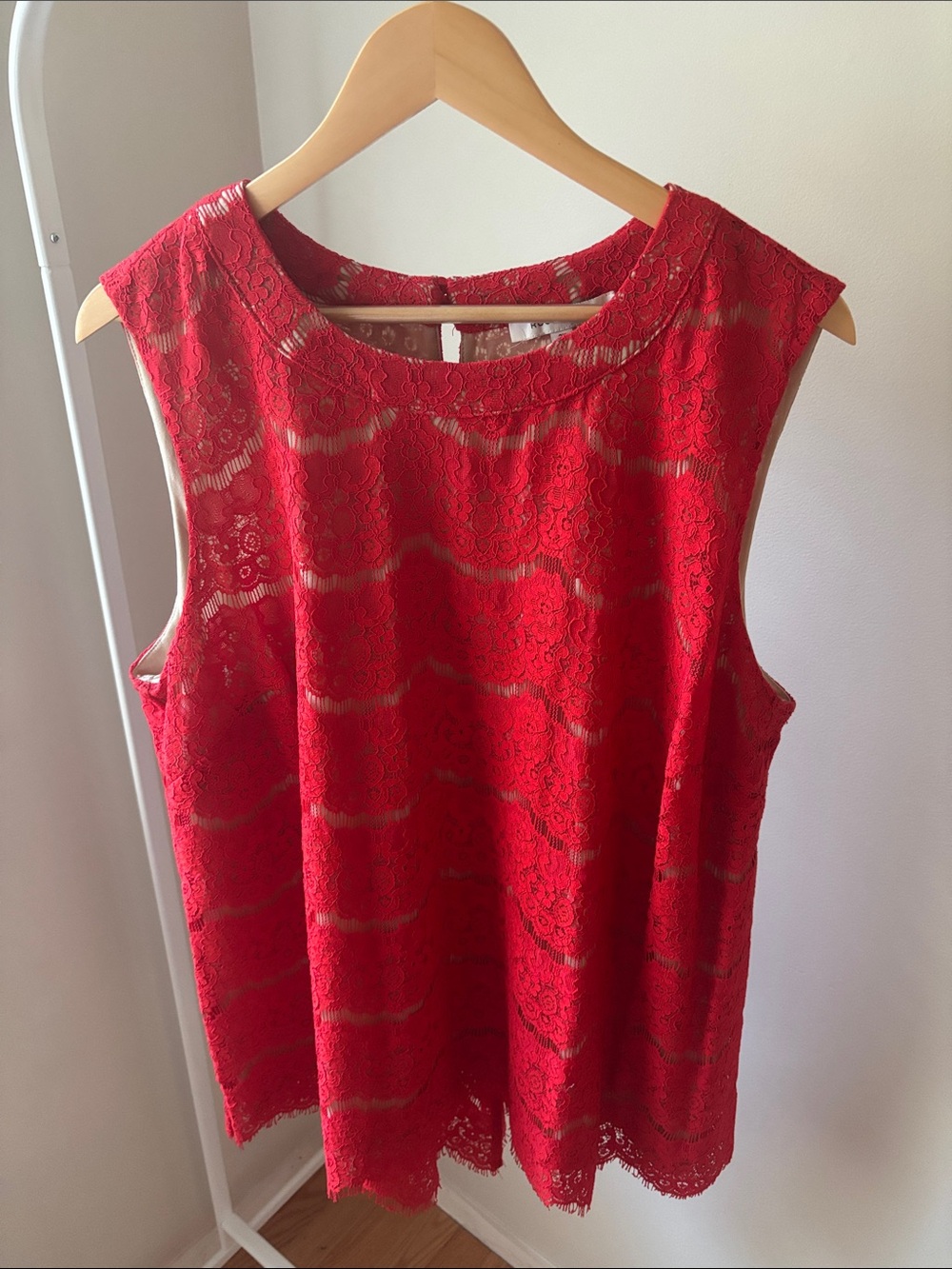 Rose & Olive Red Lace Sleeveless Camisole